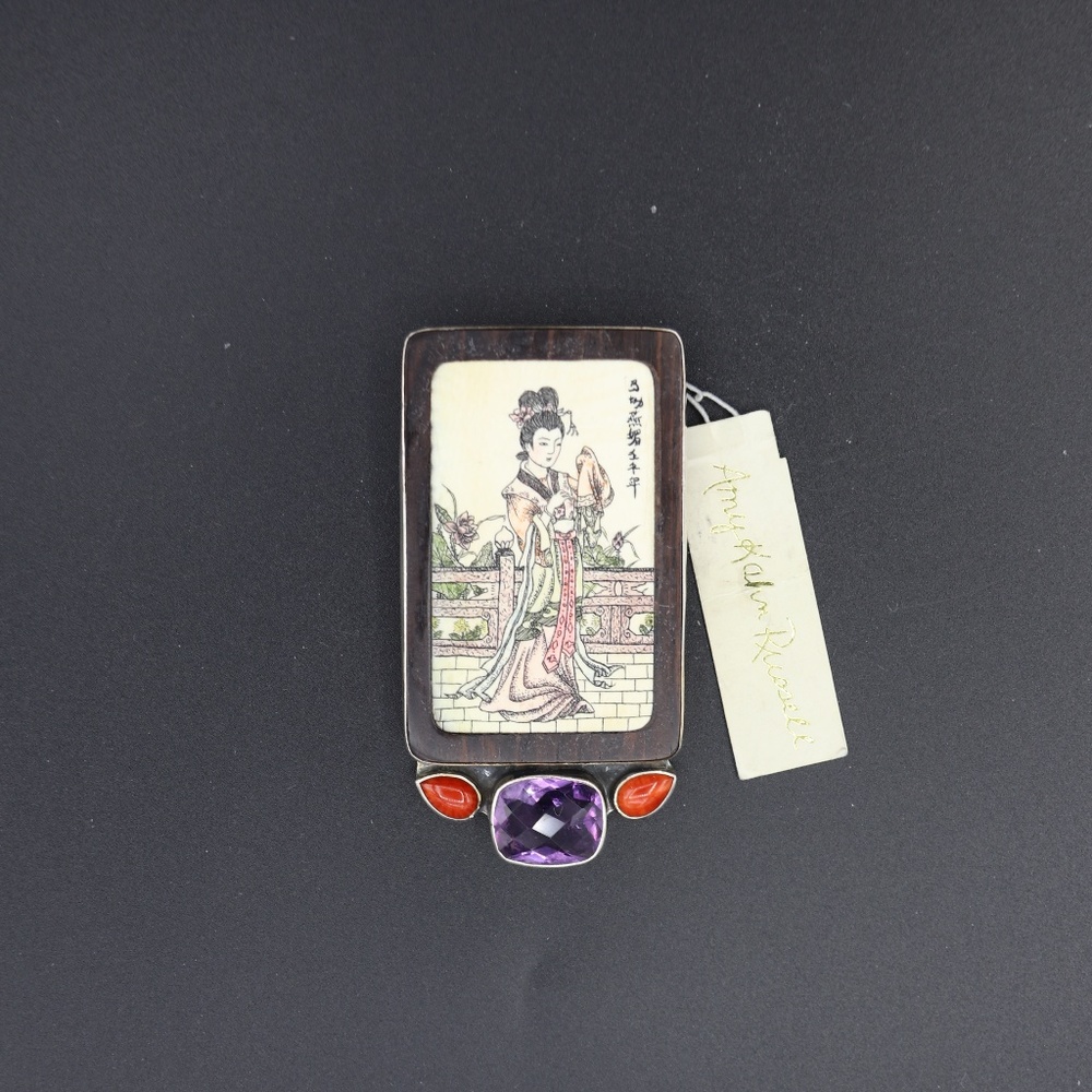 Vintage Amy Kahn Russell Pin/Pendant AKR silver
